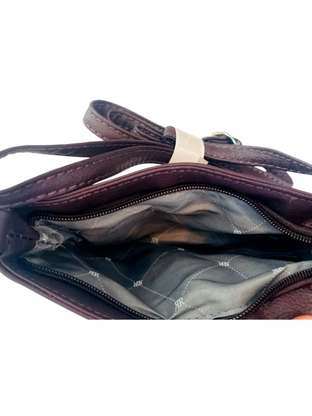 RR Genuine Leather Purse - Dark Purple Color - Handcrafted - NEW with tags - Picture 6 of 7